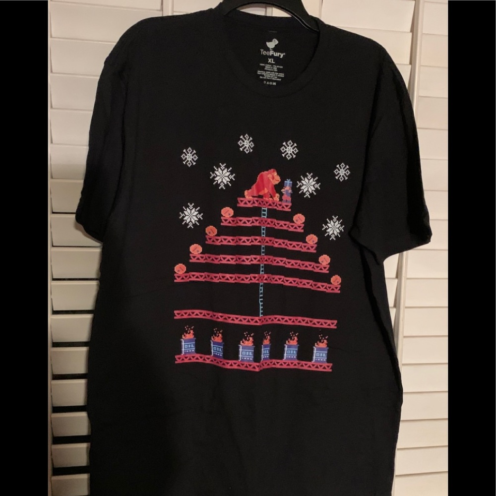 Nintendo Donkey Kong Christmas Black T-Shirt - XL